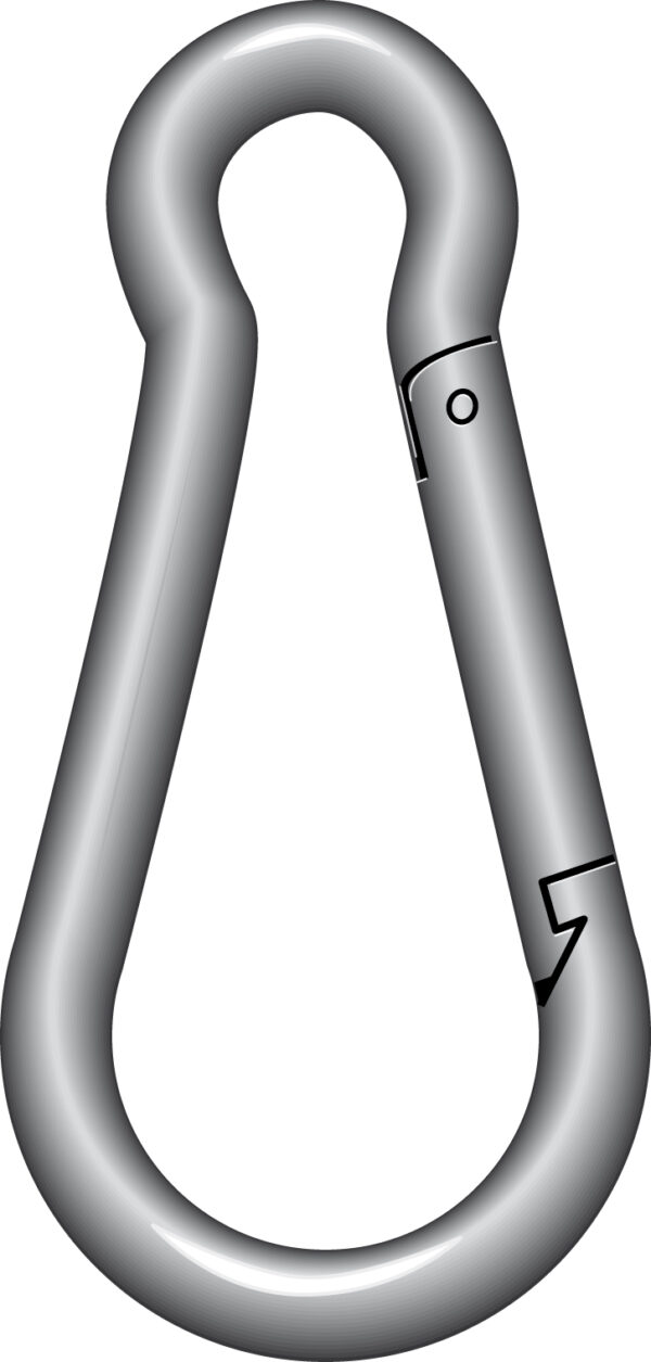 Karabijnhaken met knik (verzinkt)