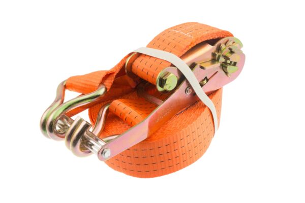SJORBANDSET 2-DELIG 9M MET HAKEN EN RATEL 50MM ORANJE Vast gestikt label