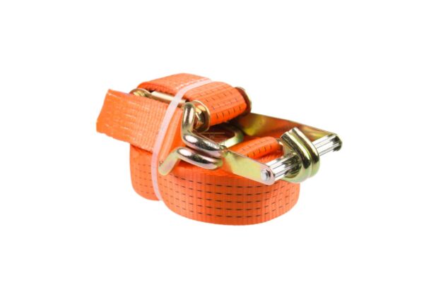 SJORBANDSET 2-DELIG 9M MET HAKEN EN RATEL 50MM ORANJE Vast gestikt label