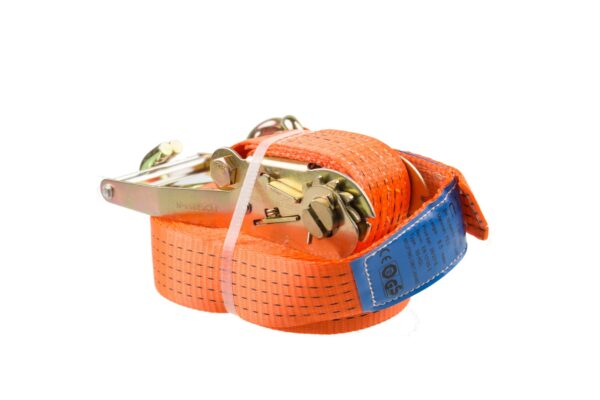 SJORBANDSET 2-DELIG 9M MET HAKEN EN RATEL 50MM ORANJE Vast gestikt label